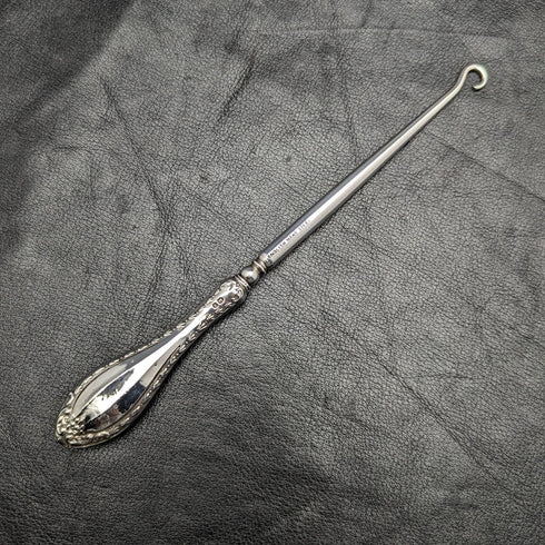 1908 British Antique Sterling Silver Handle Button Hook